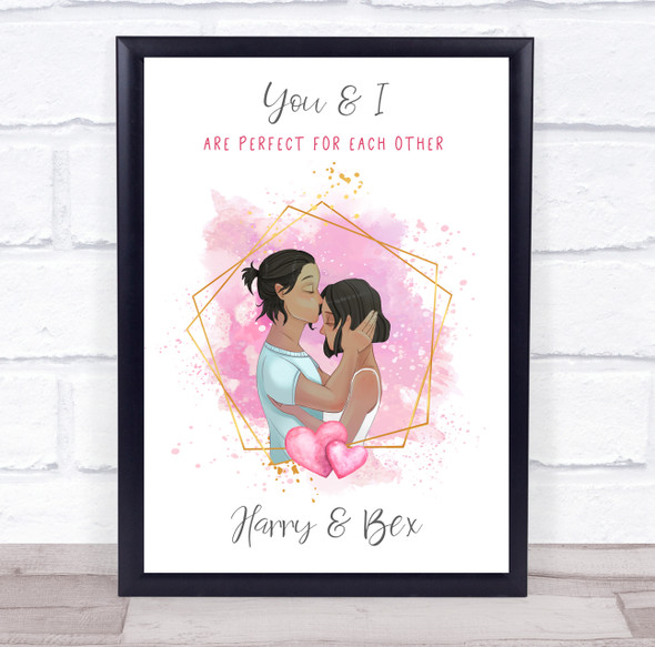Perfect For Each Other Romantic Gift For Him or Her Personalised Couple Print