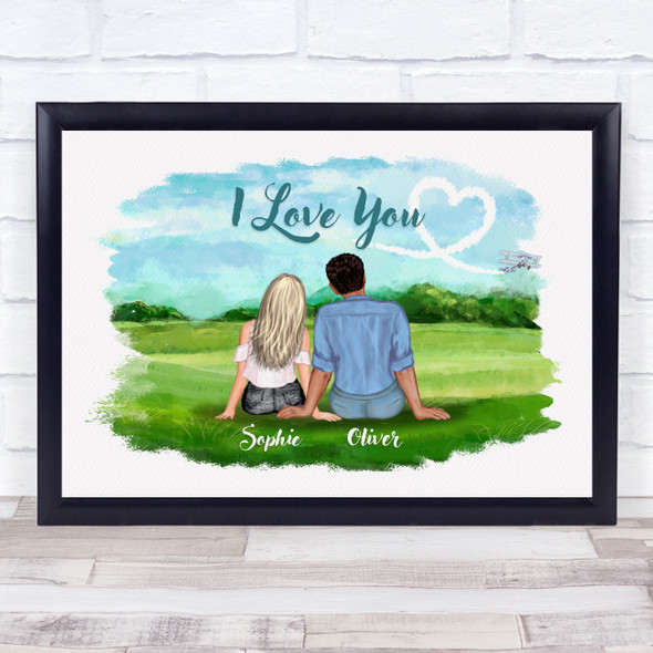 Outdoor Field Romantic Gift For Him or Her Personalised Couple Print