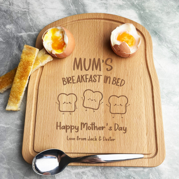 Mum Mother's Day Personalised Gift Boiled Eggs & Toast Soldiers Breakfast Board