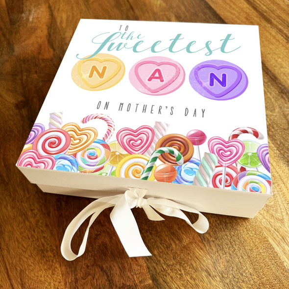 Sweetest Nan On Mothers Day Personalised Square Keepsake Memory Hamper Gift Box