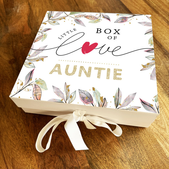 Little Box Of Love Auntie Personalised Square Keepsake Memory Hamper Gift Box