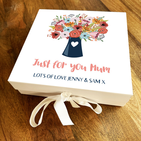 Mum Flower Vase Mother's Day Birthday Square Keepsake Memory Hamper Gift Box