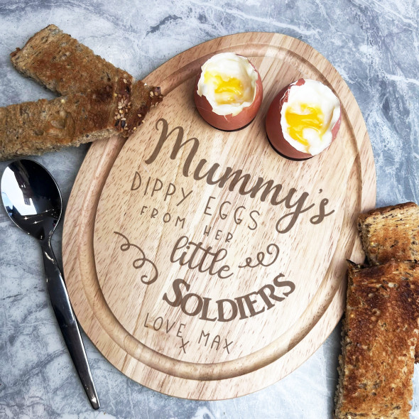 Mummy's Dippy Eggs From Her Personalised Gift Toast Egg Breakfast Board