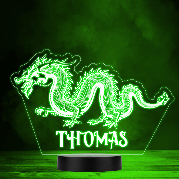 Traditional Asian Dragon Colour Changing Led Lamp Personalised Gift Night Light