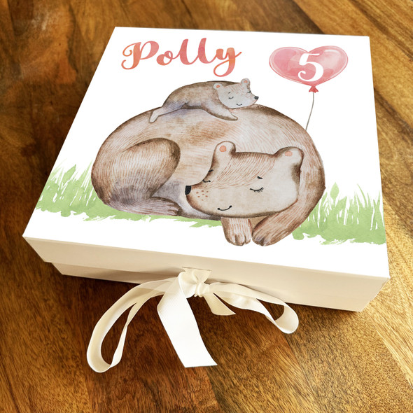Sleeping Bears Animal Cute Kids Any Age Personalised Keepsake Birthday Gift Box