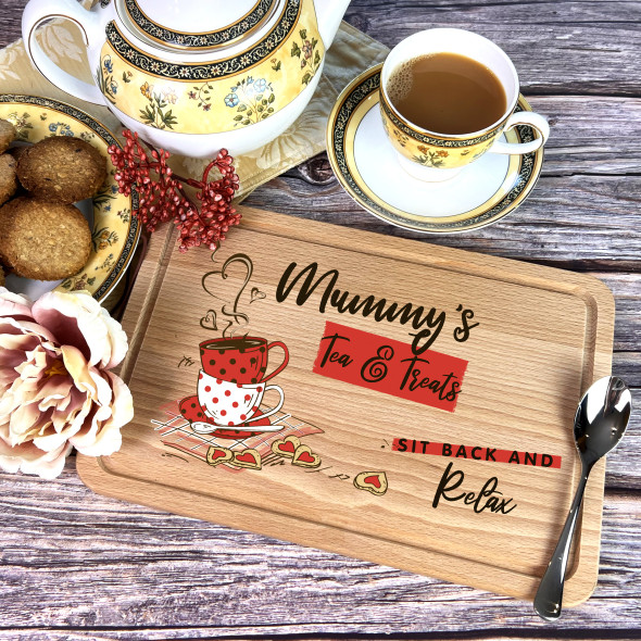 Tea And Cookies Mums Treats Personalised Serving Board