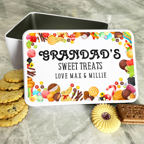 Pic N Mix Sweets Granddad's Personalised Gift Cake Biscuits Sweets Treat Tin