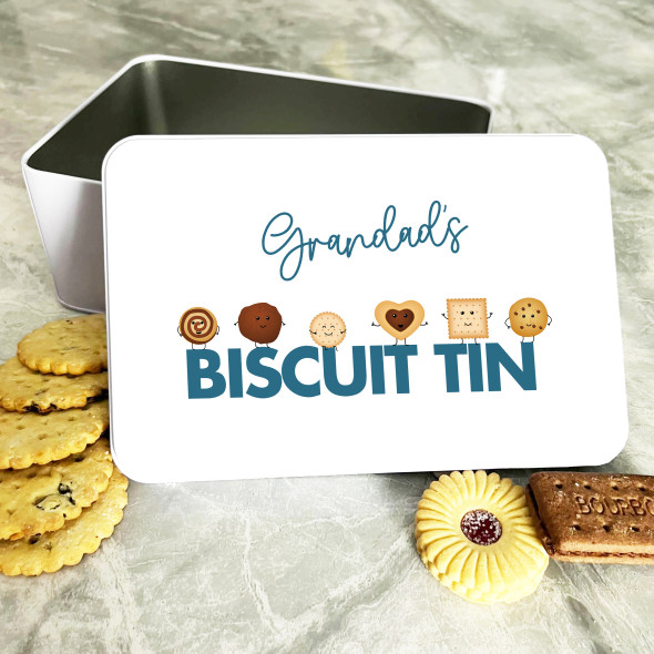 Funny Cookies Grandad's Biscuit Tin Personalised Rectangle