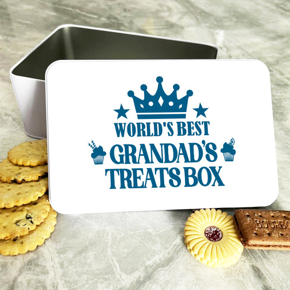 World's Best Grandad Treat Box Rectangle Personalised Treat Tin