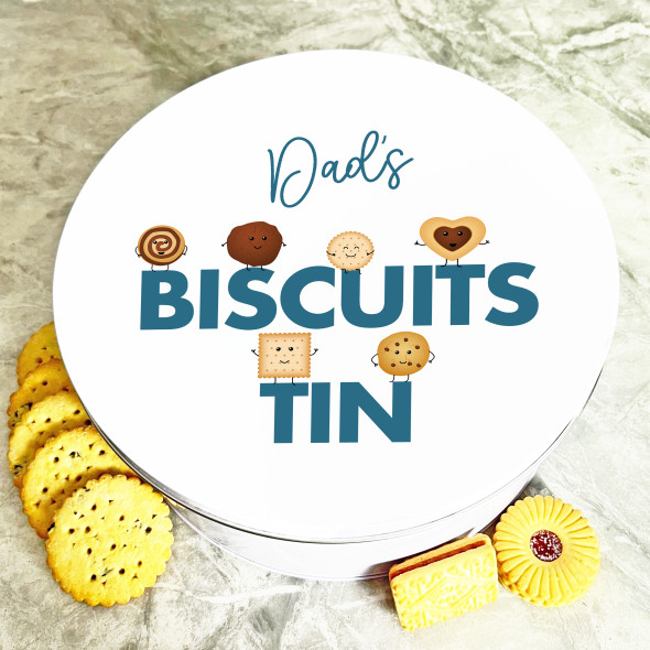 Round Funny Cookies Dad's Personalised Biscuit Tin