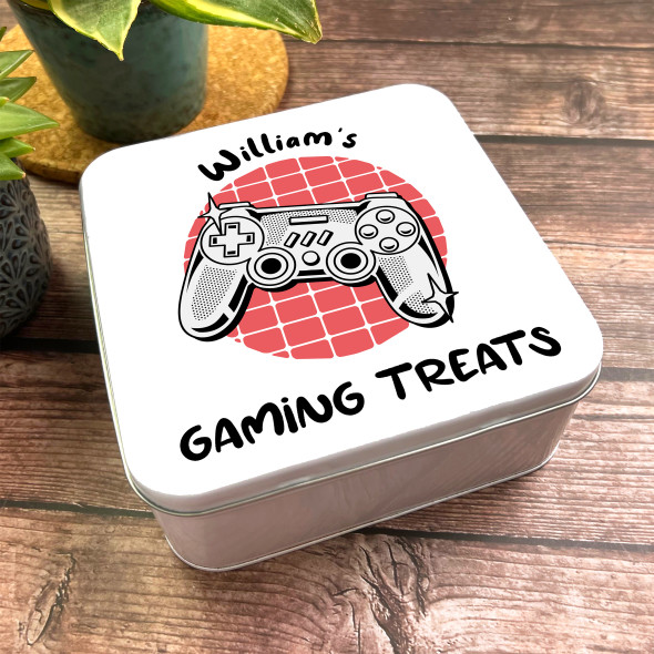 Square Gaming Treats Controller Personalised Treat Tin