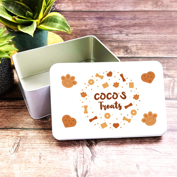 Dog Biscuits Rectangle Personalised Dog Treat Biscuit Tin
