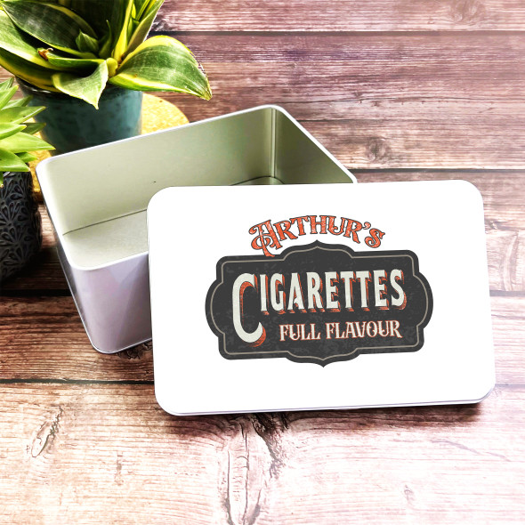 Tobacco Storage Vintage 40S 50S Print Advert Personalised Cigarette Tin