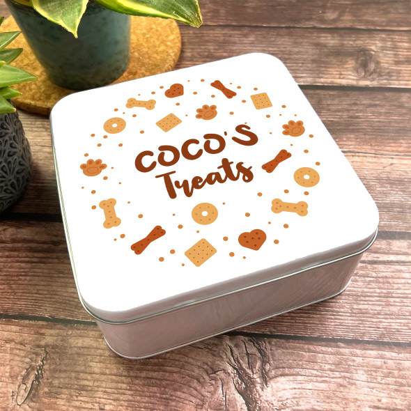 Square Dog Biscuits Personalised Pet Treat Tin