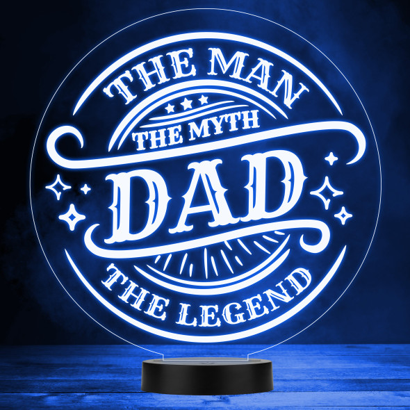 The Man The Myth The Legend Best Dad Banner Stars LED Colour Night Light