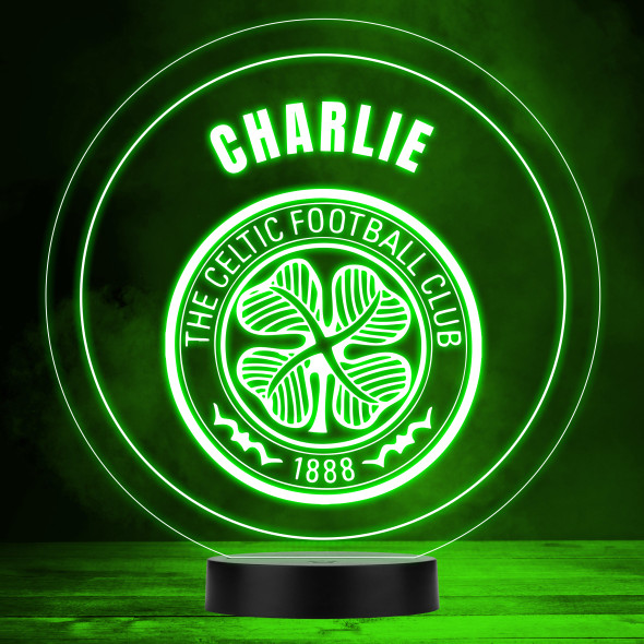 Celtic F.C Football Club Logo Sports Fan Personalised LED Colour Night Light