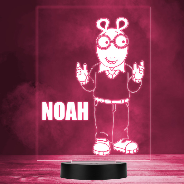 Arthur Aardvark Children's Tv Show Personalised LED Multicolour Night Light