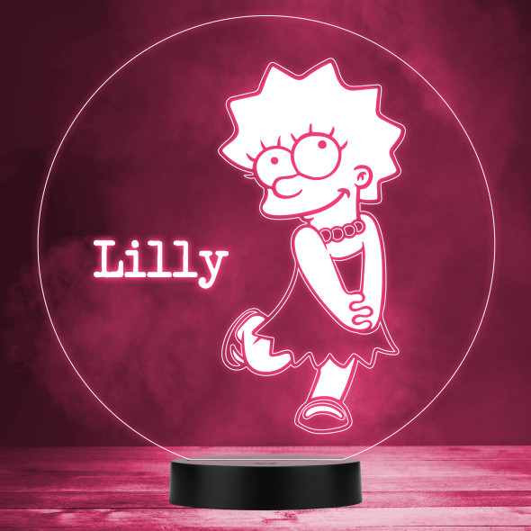 The Simpson's Family Lisa Kid's TV Personalised LED Multicolour Night Light