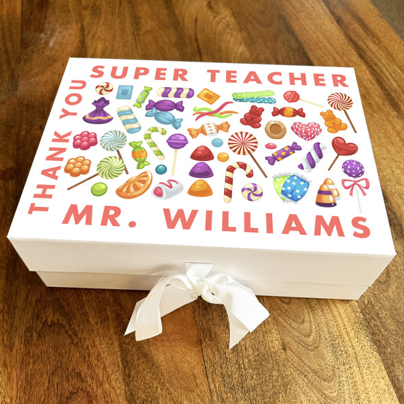 Colourful Sweets Thank You Super Teacher Personalised Hamper Gift Box