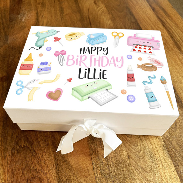 Craft Cute Paper Printing Pen Paint Happy Birthday Personalised Hamper Gift Box