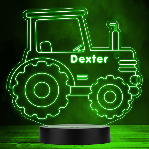 Tractor Outlines Farm Vehicle Farmer Fan Personalised Gift RGB LED Night Light