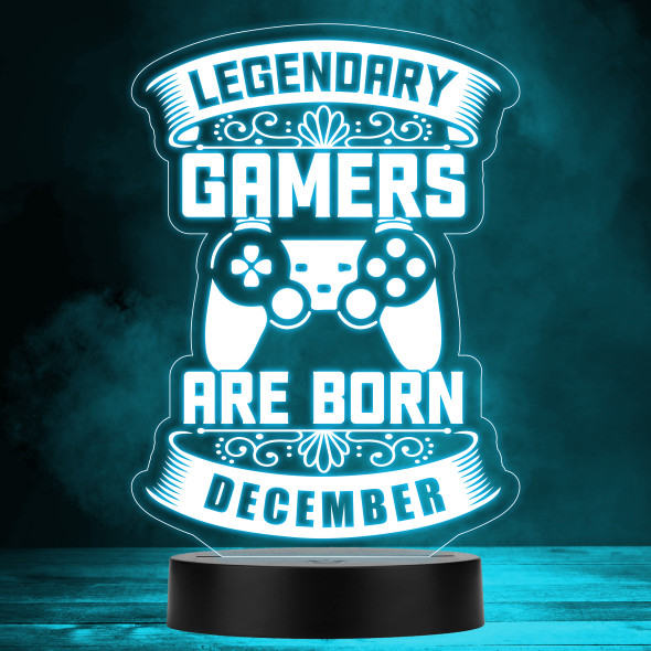 Video Gaming Legendary Gamers Birthday December Personalised Gift Night Light