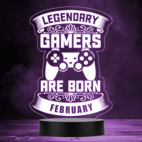 Video Gaming Legendary Gamers Birthday February Personalised Gift Night Light