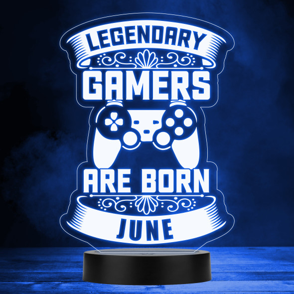 Video Gaming Legendary Gamers Birthday June Personalised Gift RGB Night Light