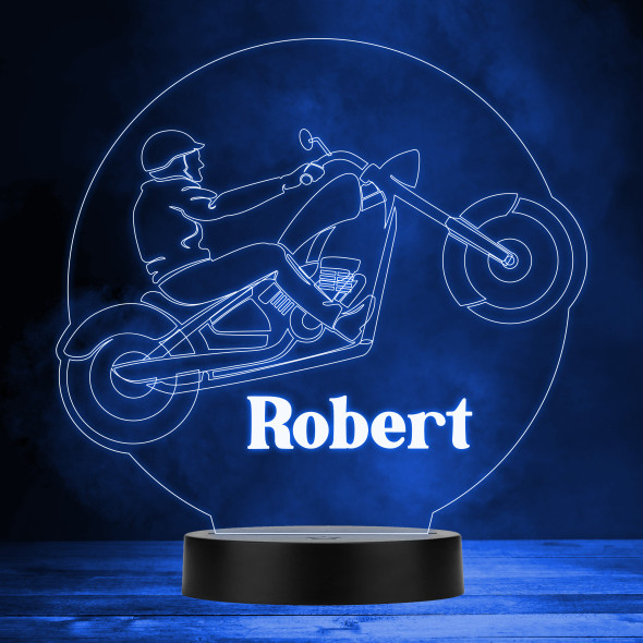 Motorcycle Silhouette Biker Fan Motorsport Personalised Gift RGB LED Night Light