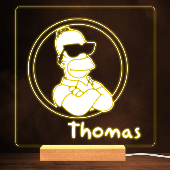 Homer The Simpsons Cartoon Tv Character Personalised Gift Warm White Night Light