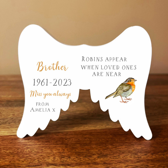 Brother Bird Robins Appear Loved Ones Are Near Wings Memorial Gift Ornament