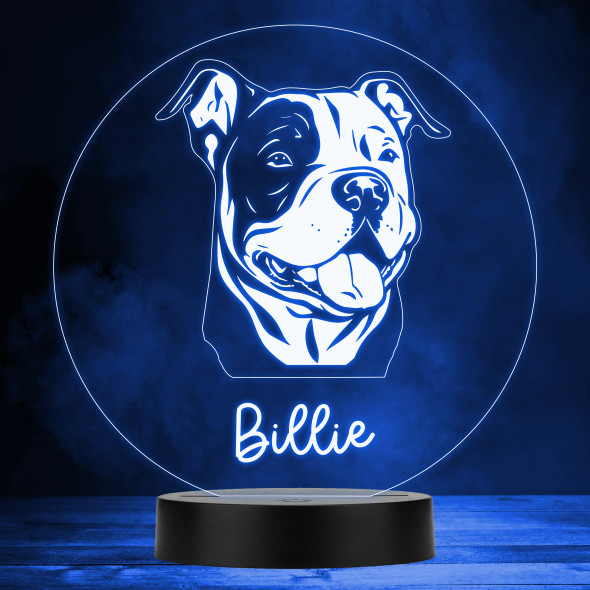 American Bully Dog Pet Multicolour Personalised Gift LED Lamp Night Light