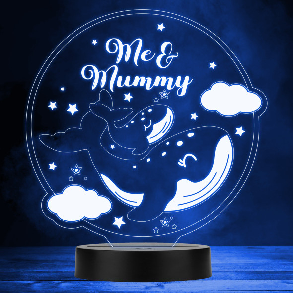 Me And Mummy Cute Whales Colour Changing Personalised Gift LED Lamp Night Light