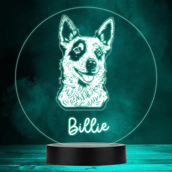 Red Heeler Dog Pet Silhouette Multicolour Personalised Gift LED Lamp Night Light