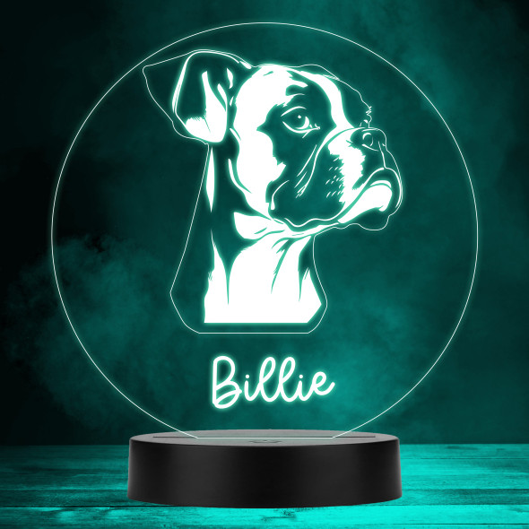 Boxer Dog Pet Silhouette Colour Changing Personalised Gift Lamp Night Light