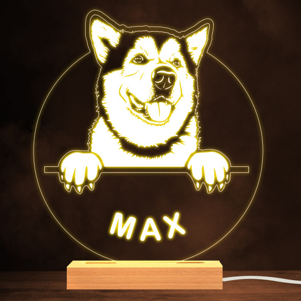Alaskan Malamute Dog Pet Silhouette Warm Lamp Personalised Gift Night Light
