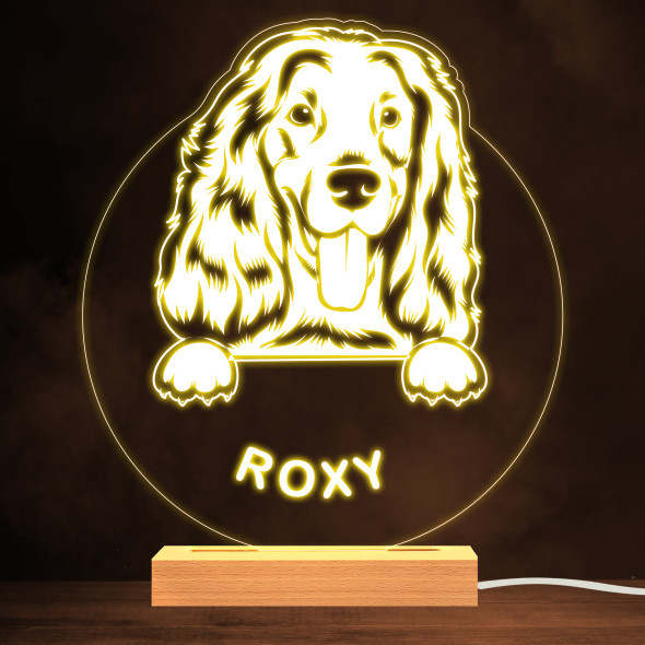 Cocker Spaniel Dog Pet Silhouette Warm White Lamp Personalised Gift Night Light