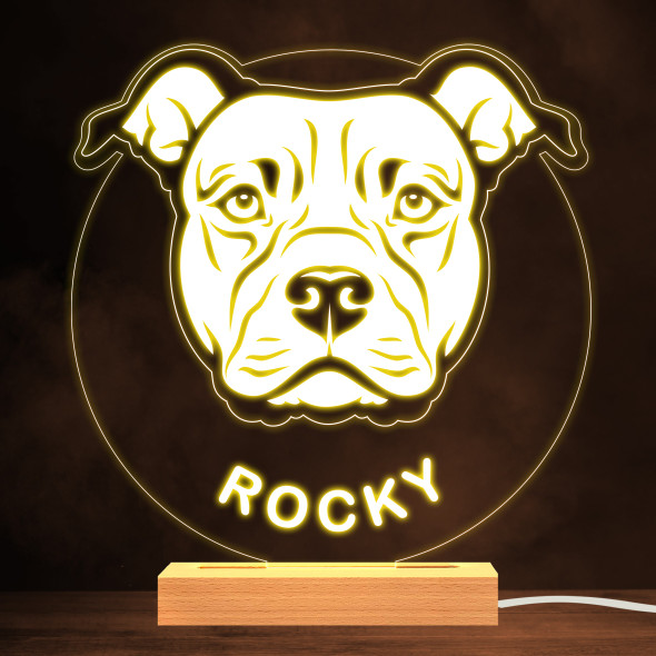 American Staffordshire Bull Terrier Dog Pet Lamp Personalised Gift Night Light