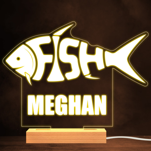 Fish Shape Lettering Warm White Lamp Personalised Gift Night Light