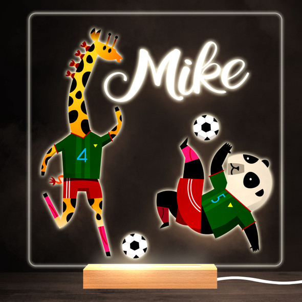 Panda Giraffe Football Colourful Square Personalised Gift LED Lamp Night Light