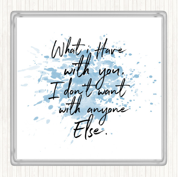 Blue White Have With You Inspirational Quote Coaster