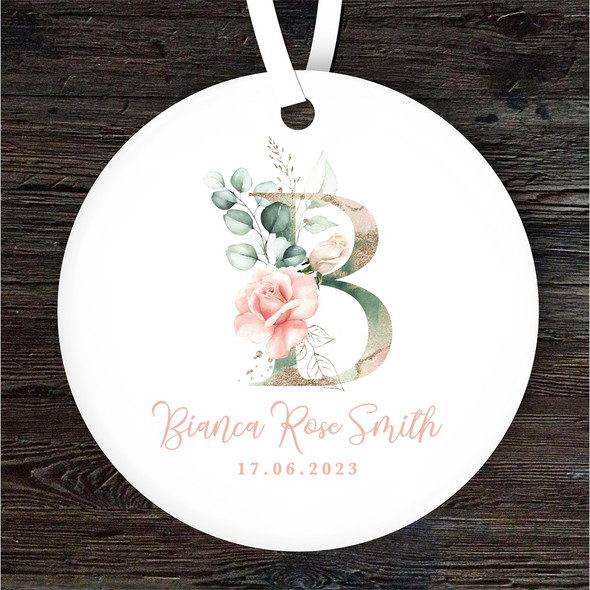 New Baby Girl Alphabet Letter B Personalised Gift Keepsake Hanging Ornament