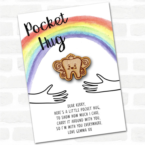 Big Tooth Fairy Crown & Wings Rainbow Personalised Gift Pocket Hug