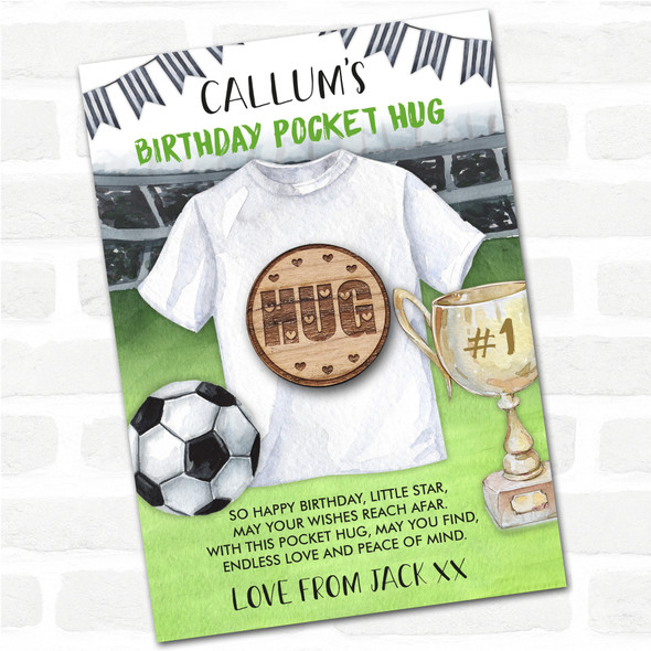 Circle Someone Special Kid's Boys Birthday Football Personalised Gift Pocket Hug