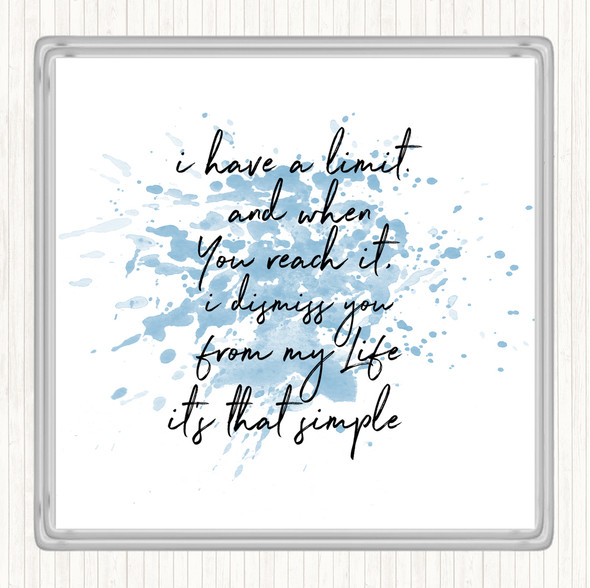 Blue White Limit Inspirational Quote Coaster