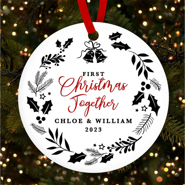 1st Together White Winter Personalised Christmas Tree Ornament Decoration