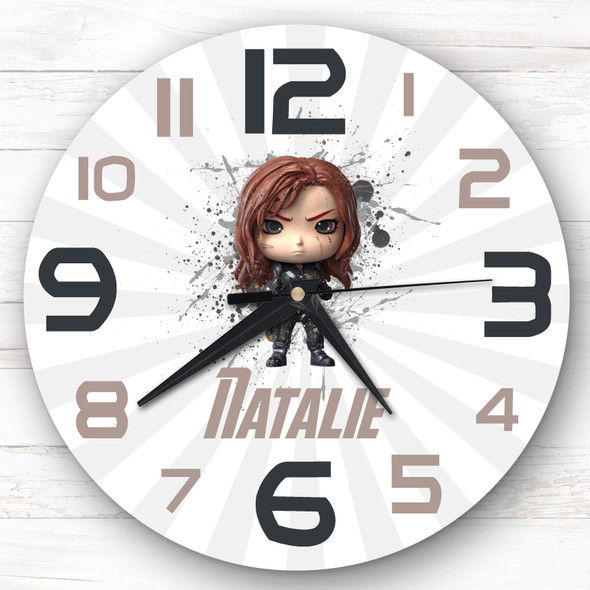 Baby Black Widow Superhero Boys Girls Room Custom Gift Personalised Clock