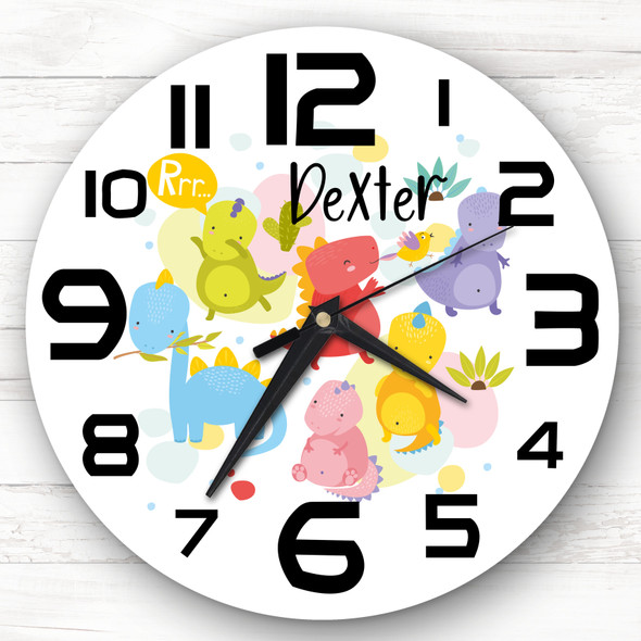 Baby Dinosaur Boy Or Girls Room Custom Gift Personalised Clock