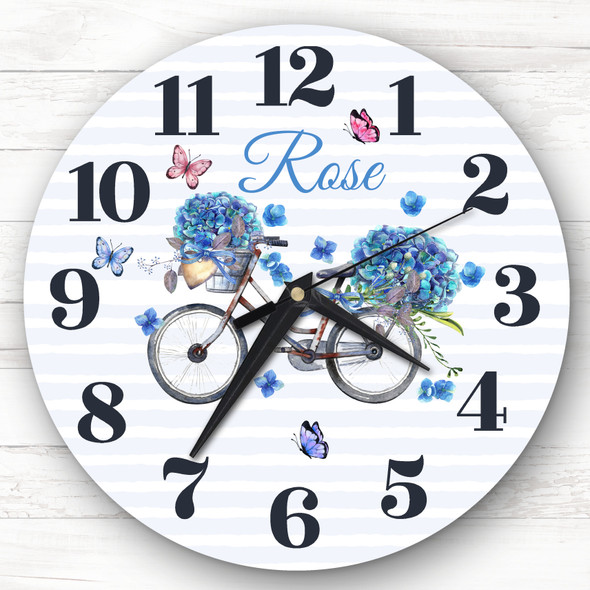 Floral Vintage Bike Butterflies Custom Gift Personalised Clock