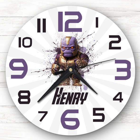 Baby Thanos Superhero Boys Room Custom Gift Personalised Clock